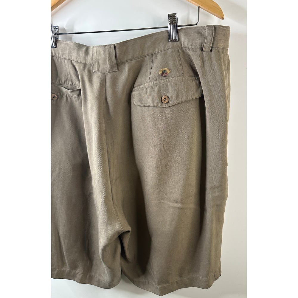 Tommy Bahama Silk Shorts Mens Size 40 Beige Chino Pleated Outdoor Golf *Flawed - Picture 13 of 16